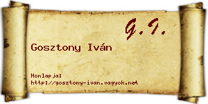 Gosztony Iván névjegykártya