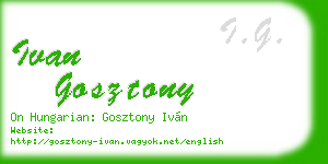 ivan gosztony business card