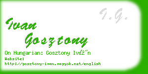 ivan gosztony business card